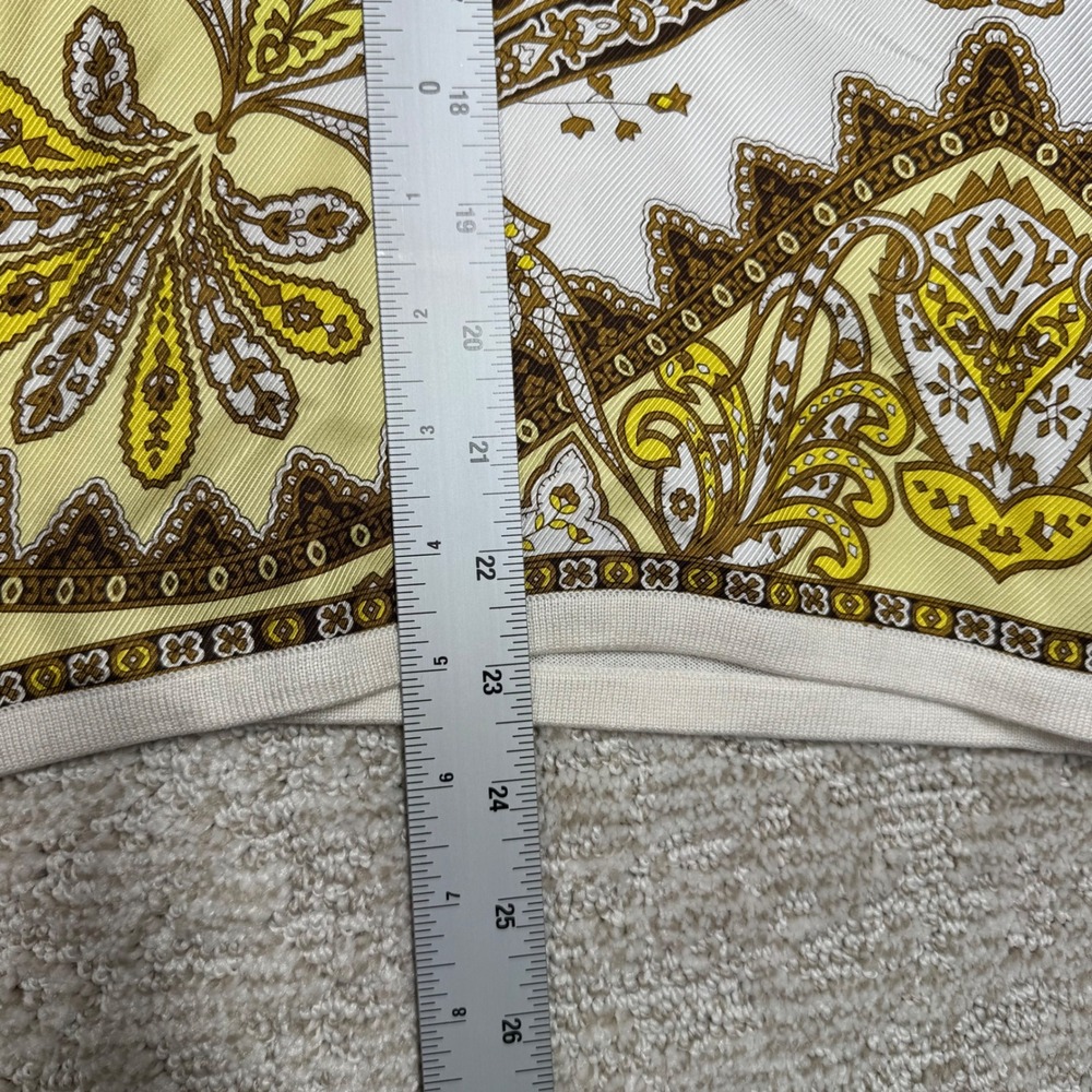 Talbots Silk Front Cardigan Women's Size 3X Yellow Brown Paisley Print Boho‎ - Picture 8 of 8